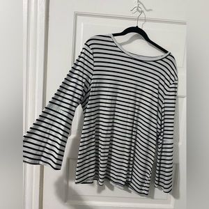 Super soft bell sleeve striped shirt